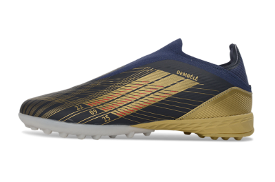 Unisex Dembélé x Adidas F50 Elite Laceless TF Football Shoes - Navy/Gold/Red