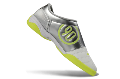 Men's Nike Total 90 III IC Football Shoes - White/Neon Yellow/Metallic Silver