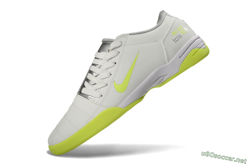 Men's Nike Total 90 III IC Football Shoes - White/Neon Yellow/Metallic Silver 6