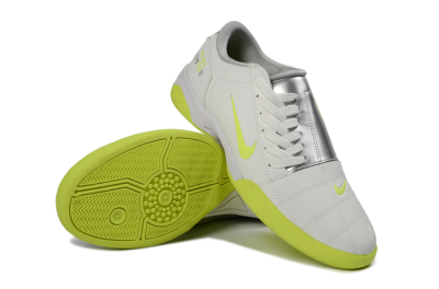 Men's Nike Total 90 III IC Football Shoes - White/Neon Yellow/Metallic Silver