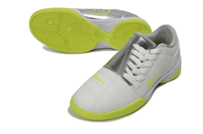 Men's Nike Total 90 III IC Football Shoes - White/Neon Yellow/Metallic Silver