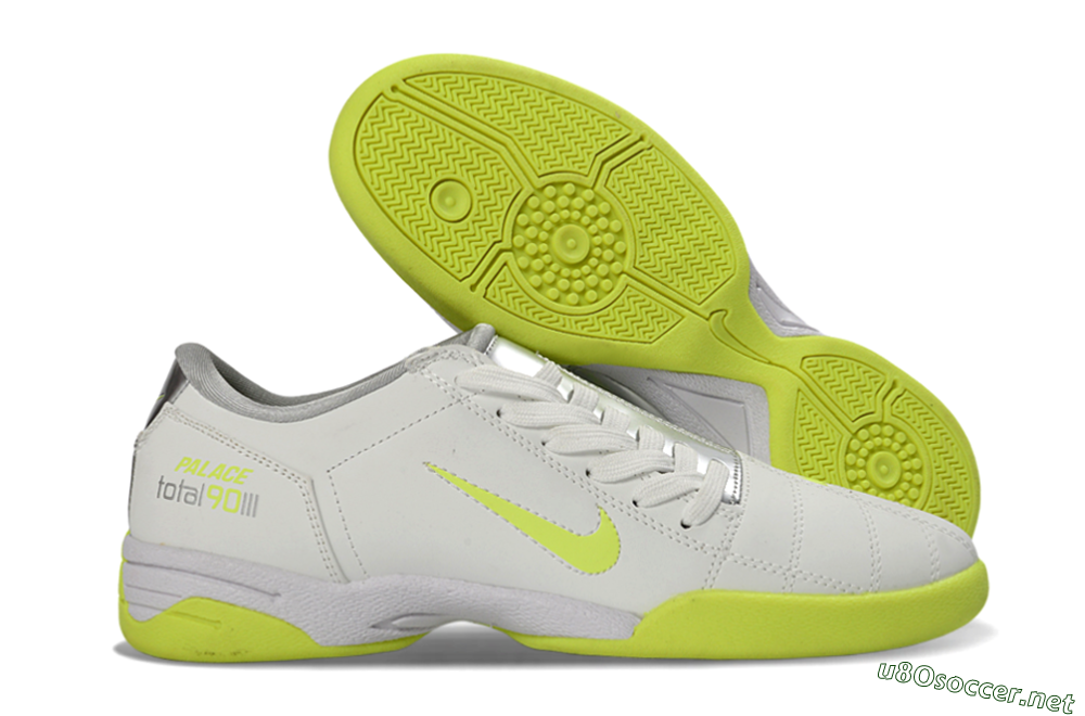 Men's Nike Total 90 III IC Football Shoes - White/Neon Yellow/Metallic Silver 2
