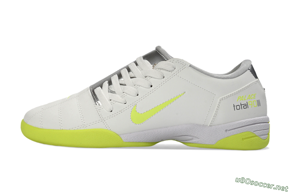 Men's Nike Total 90 III IC Football Shoes - White/Neon Yellow/Metallic Silver 0