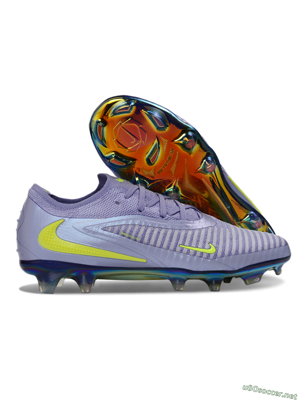 Unisex Nike Phantom 6 Elite Low FG Football Boots - Purple/Neon Lime/Silver 2