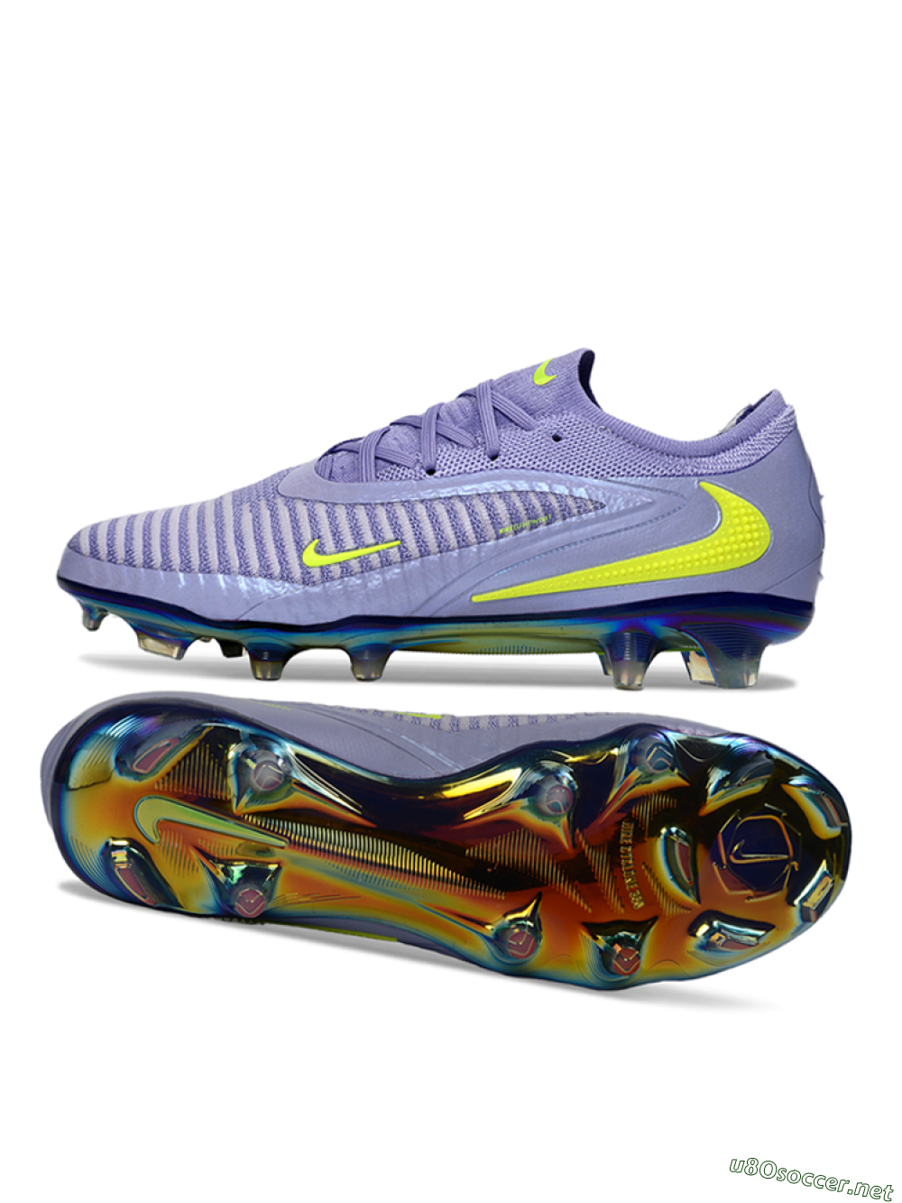 Unisex Nike Phantom 6 Elite Low FG Football Boots - Purple/Neon Lime/Silver 1