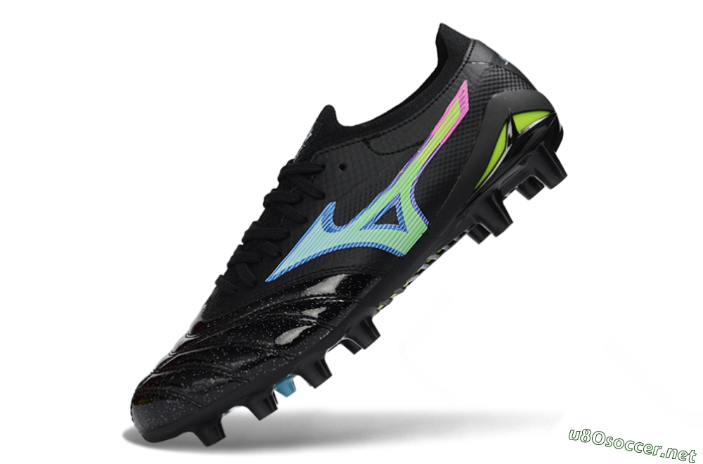 Men's Mizuno Morelia Neo 3 FG Football Boots - Black/Electric Blue/Lime Green 5