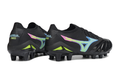 Men's Mizuno Morelia Neo 3 FG Football Boots - Black/Electric Blue/Lime Green