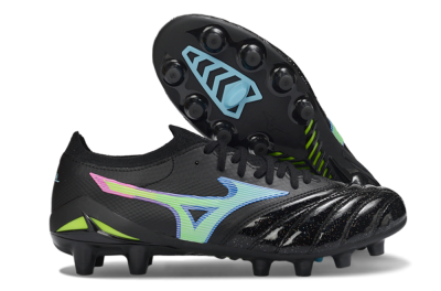 Men's Mizuno Morelia Neo 3 FG Football Boots - Black/Electric Blue/Lime Green