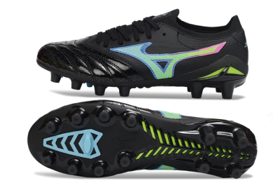 Men's Mizuno Morelia Neo 3 FG Football Boots - Black/Electric Blue/Lime Green