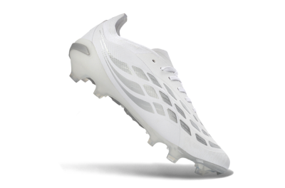 Unisex Adidas Predator 26 Elite FG Football Boots - White/Silver Mist/Cloud Grey