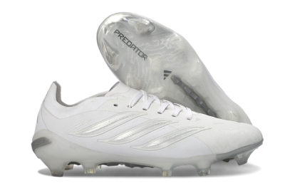 Unisex Adidas Predator 26 Elite FG Football Boots - White/Silver Mist/Cloud Grey