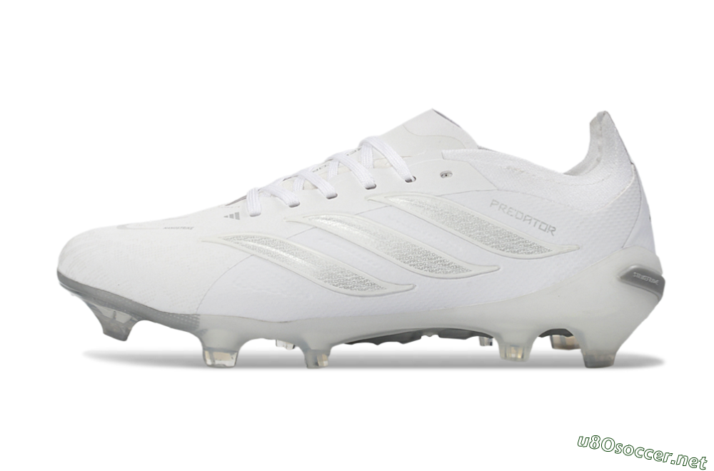 Unisex Adidas Predator 26 Elite FG Football Boots - White/Silver Mist/Cloud Grey 0
