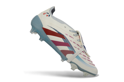 Unisex Adidas Predator 25 Elite Fold-Over Tongue FG Football Boots - White/Crimson/Slate