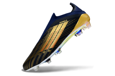 Unisex Dembélé x Adidas F50 Elite Laceless FG Football Boots - Navy/Gold/Red