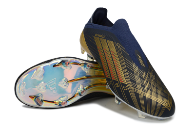 Unisex Dembélé x Adidas F50 Elite Laceless FG Football Boots - Navy/Gold/Red