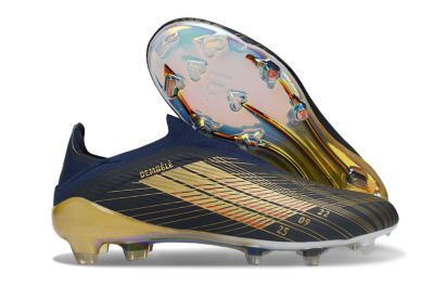 Unisex Dembélé x Adidas F50 Elite Laceless FG Football Boots - Navy/Gold/Red