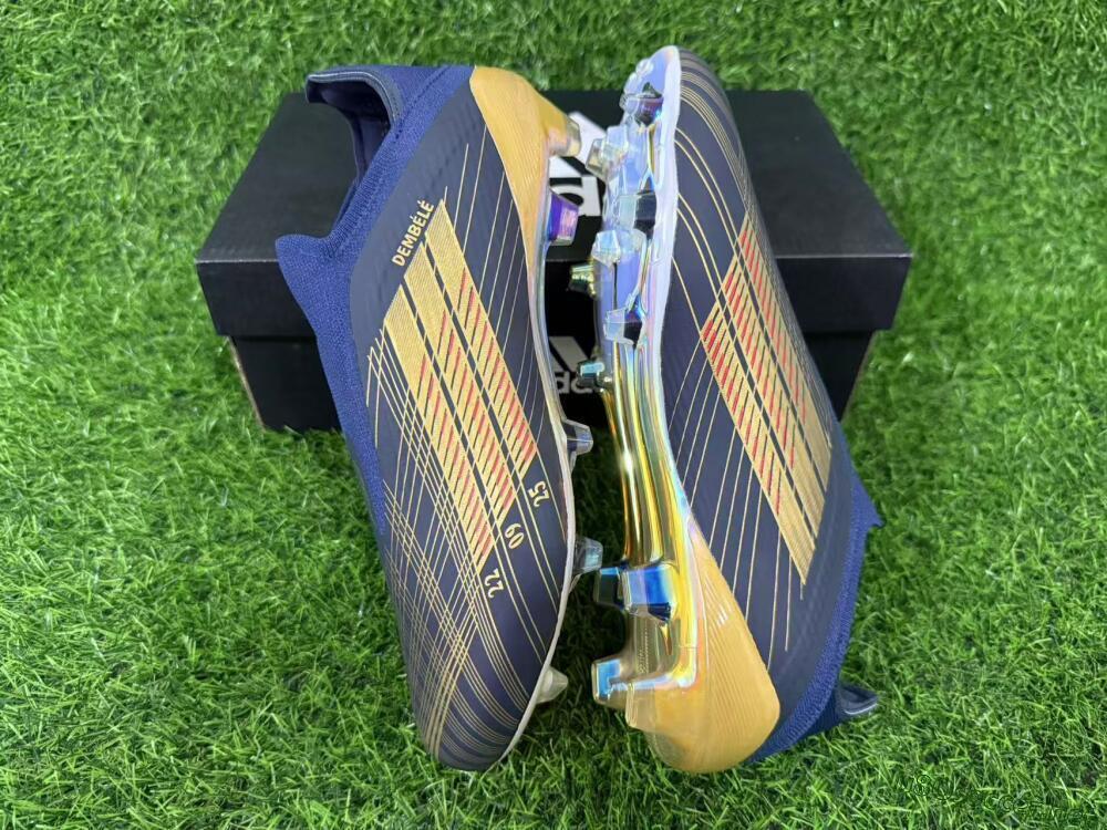 Unisex Dembélé x Adidas F50 Elite Laceless FG Football Boots - Navy/Gold/Red