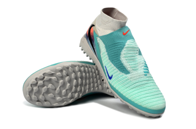 Unisex Nike Phantom 6 Elite High TF Football Shoes - Aqua/Coral Splash/Deep Blue