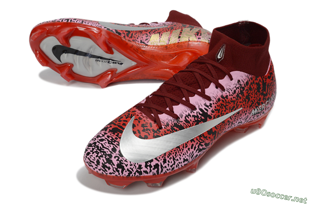 Unisex Nike Air Zoom Mercurial Superfly 10 Elite FG Football Boots - Pink/Crimson Red/Black 3