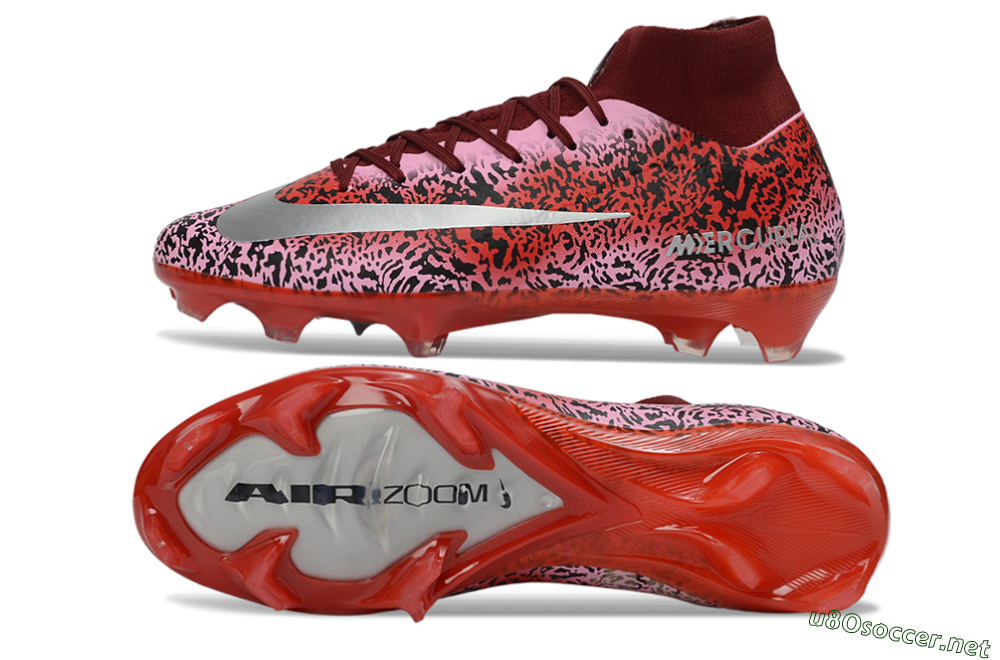 Unisex Nike Air Zoom Mercurial Superfly 10 Elite FG Football Boots - Pink/Crimson Red/Black 1