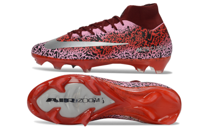 Unisex Nike Air Zoom Mercurial Superfly 10 Elite FG Football Boots - Pink/Crimson Red/Black