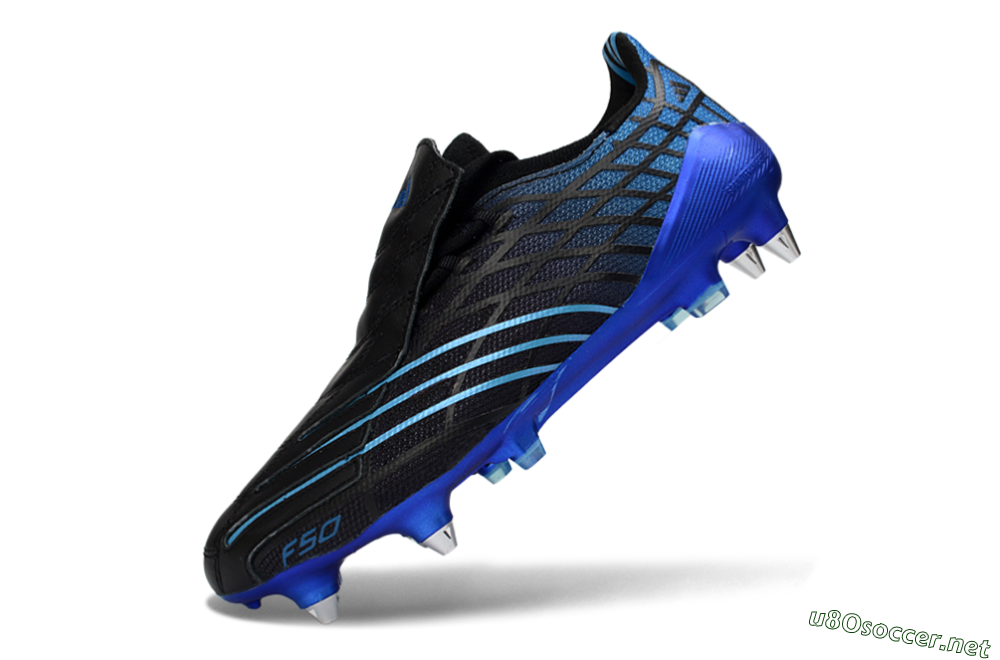 Unisex Adidas F50 Spider Elite SG Football Boots - Black/Electric Blue/Graphite 5