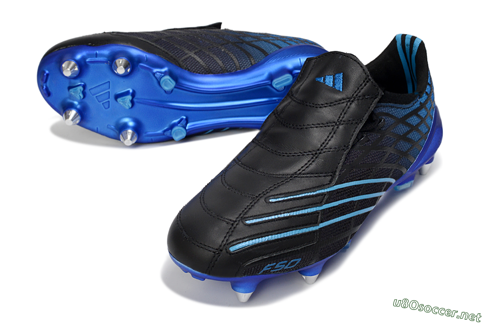 Unisex Adidas F50 Spider Elite SG Football Boots - Black/Electric Blue/Graphite 3