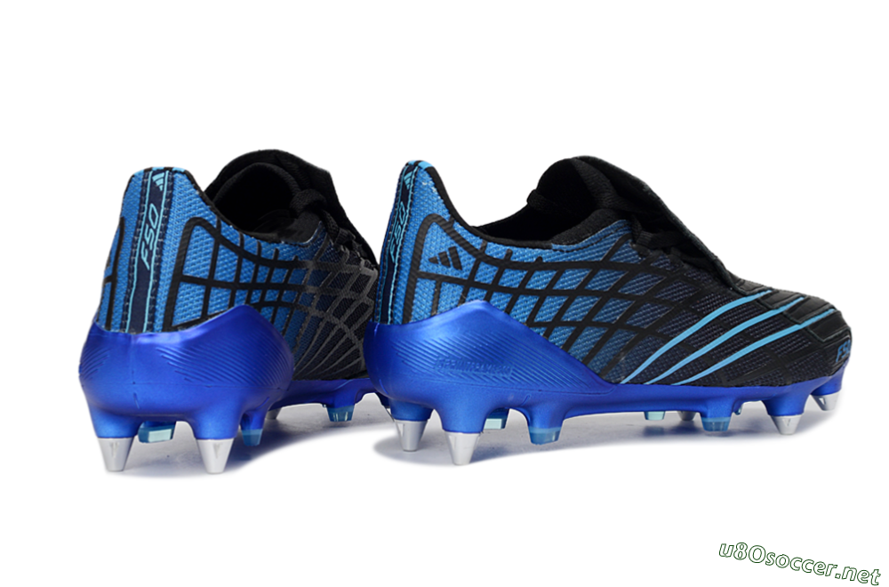 Unisex Adidas F50 Spider Elite SG Football Boots - Black/Electric Blue/Graphite 6