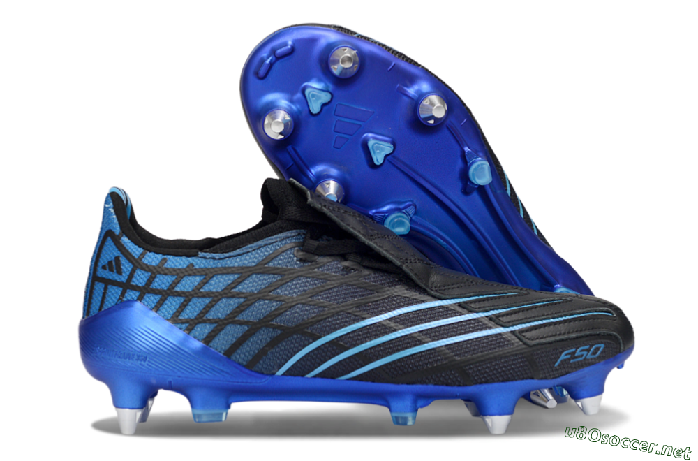 Unisex Adidas F50 Spider Elite SG Football Boots - Black/Electric Blue/Graphite 2