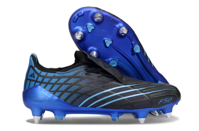 Unisex Adidas F50 Spider Elite SG Football Boots - Black/Electric Blue/Graphite