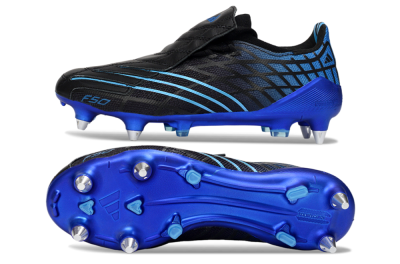 Unisex Adidas F50 Spider Elite SG Football Boots - Black/Electric Blue/Graphite