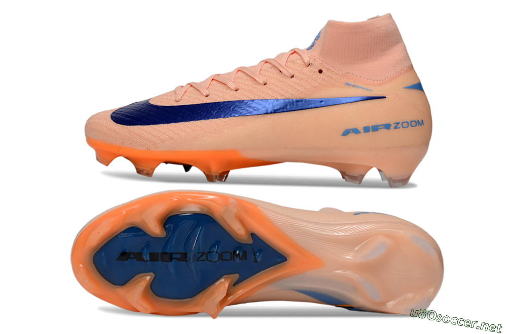 Unisex Nike Air Zoom Mercurial Superfly 10 Elite FG Football Boots - Peach/Coral Breeze/Deep Ocean 1