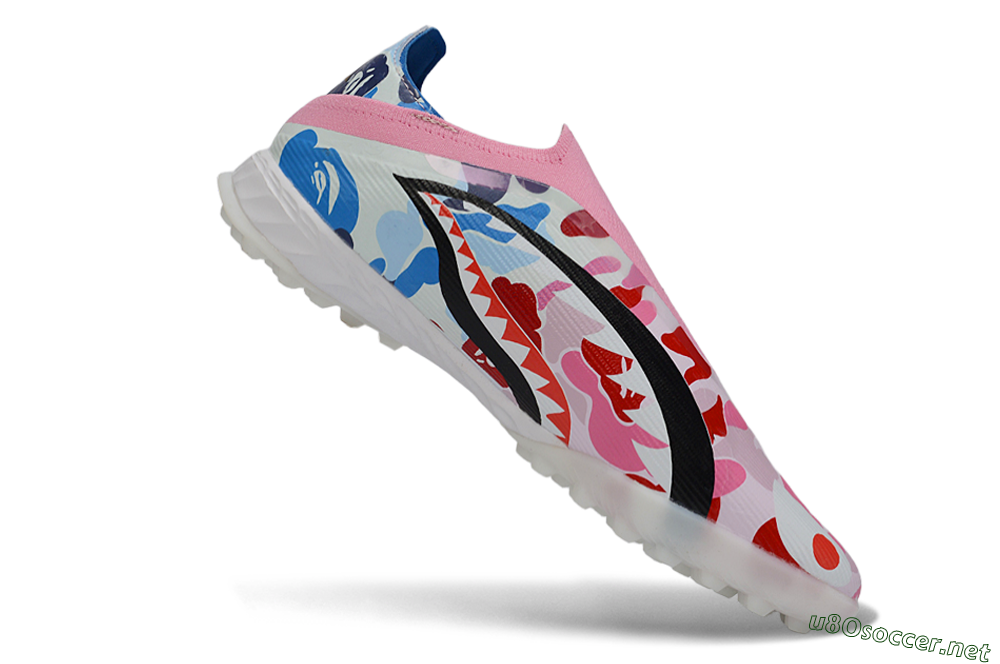 Men's Adidas F50 Pro Laceless TF Football Shoes - Pink/Coral Breeze/Frosted Blue 4