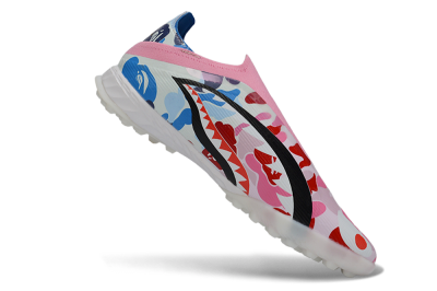 Men's Adidas F50 Pro Laceless TF Football Shoes - Pink/Coral Breeze/Frosted Blue