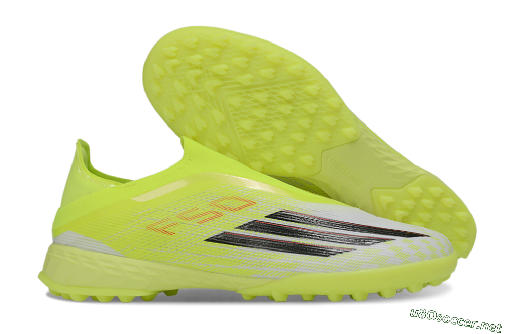 Men's Adidas F50 Pro Laceless TF Football Shoes - Yellow/Electric Yellow/Grey Black 2