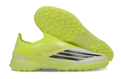 Men's Adidas F50 Pro Laceless TF Football Shoes - Yellow/Electric Yellow/Grey Black