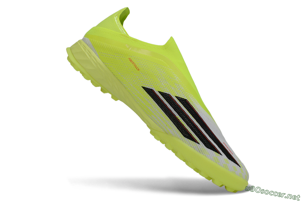 Men's Adidas F50 Pro Laceless TF Football Shoes - Yellow/Electric Yellow/Grey Black 4