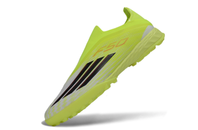 Men's Adidas F50 Pro Laceless TF Football Shoes - Yellow/Electric Yellow/Grey Black