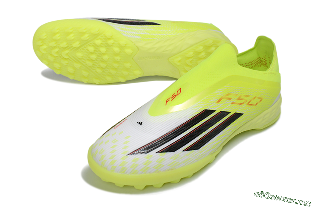 Men's Adidas F50 Pro Laceless TF Football Shoes - Yellow/Electric Yellow/Grey Black 3