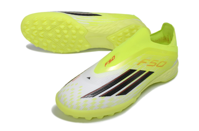 Men's Adidas F50 Pro Laceless TF Football Shoes - Yellow/Electric Yellow/Grey Black