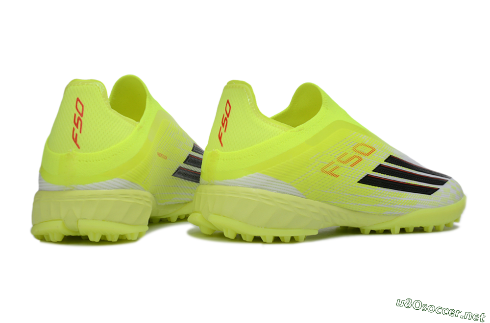 Men's Adidas F50 Pro Laceless TF Football Shoes - Yellow/Electric Yellow/Grey Black 6