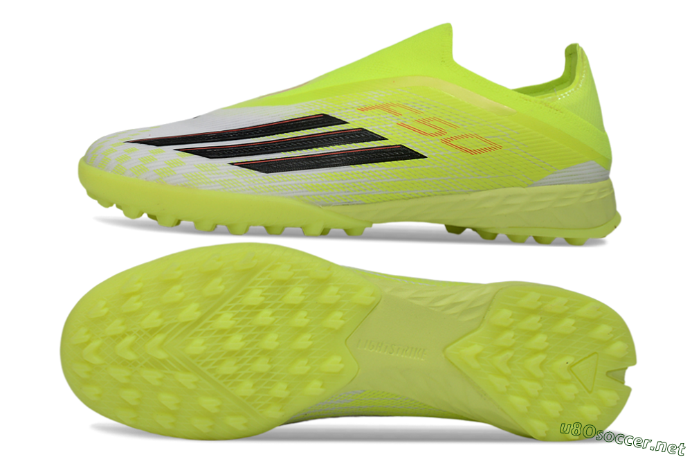 Men's Adidas F50 Pro Laceless TF Football Shoes - Yellow/Electric Yellow/Grey Black 1