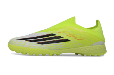 Men's Adidas F50 Pro Laceless TF Football Shoes - Yellow/Electric Yellow/Grey Black