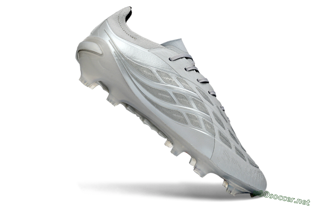 Men's Adidas Predator 26 Elite FG Football Boots - Grey/Silver Mist/Crimson Flash 4