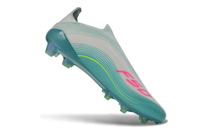 Unisex Messi x Adidas F50 Elite Laceless FG Football Boots - Aqua/Neon Green/Pink