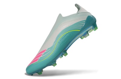 Unisex Messi x Adidas F50 Elite Laceless FG Football Boots - Aqua/Neon Green/Pink