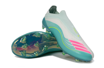 Unisex Messi x Adidas F50 Elite Laceless FG Football Boots - Aqua/Neon Green/Pink