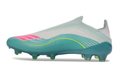 Unisex Messi x Adidas F50 Elite Laceless FG Football Boots - Aqua/Neon Green/Pink