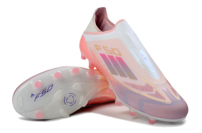 Men's Adidas F50 304 Elite Laceless AG Football Boots - Pink/Coral Pink/Soft Lilac
