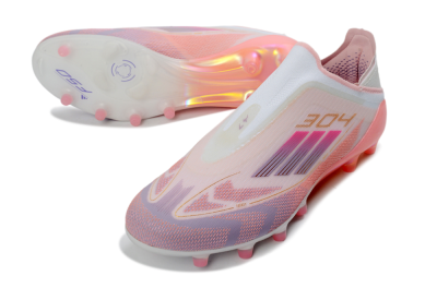Men's Adidas F50 304 Elite Laceless AG Football Boots - Pink/Coral Pink/Soft Lilac